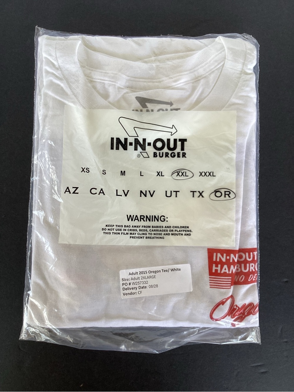 In-n-out burger Oregon t shirt NWT